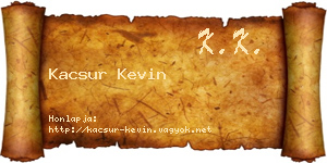 Kacsur Kevin névjegykártya