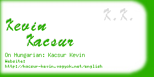 kevin kacsur business card